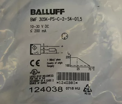 Balluff BMF305K-PS-C-2-S4-015 Magnetic Field Sensor - NEW • $19.99