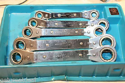 MATCO TOOLS GEARED RATCHETING METRIC BOX END WRENCH SET 5pcs + TRAY • $99