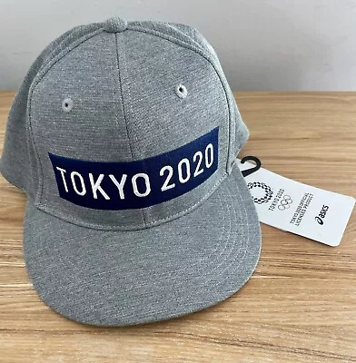 New Asics Tokyo 2020 Olympic Hat Cap Adult Grey Snapback Adjustable Embroidered • £39.99