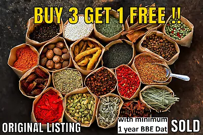 £2.95 • Buy Whole Spices, Ground Spices, Herbs, Seeds And Chillies**FREE POSTAGE**