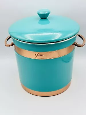 Fiesta Copper & Turquoise Ice Bucket 3 Quart Double Wall Insulated Fiestaware; • $28