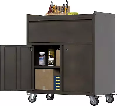 Metal Wall Storage Cabinet Hanging Garage Cabinets With Up-Flip Doors • $216.76