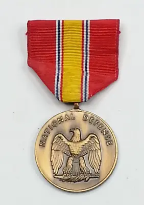 National Defense Ribbon Medal Red Yellow Blue White • £9.48