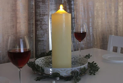 £13.99 • Buy Large Flickering LED Pillar Candle Ivory Home Decor Battery Wedding Party Xmas 