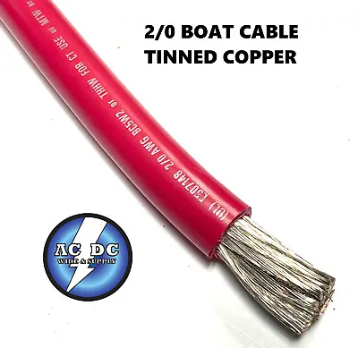 2/0 AWG Gauge Tinned Marine Battery Cable Flexible SAE J1127 SGT BOAT CABLE 25' • $86.95