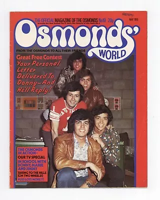 The Osmonds World Magazine May 1975 No. 19 Donny Osmond Brothers Marie Etc • £8.99