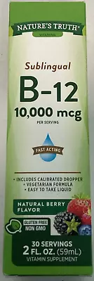 Nature's Truth Sublingual B-12 Liquid Natural Berry Flavor Exp06/25 #402 • $11