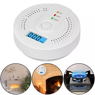 Digital Carbon Monoxide (CO) Detector Alarm Battery Powered Warning Alarm • £7.86