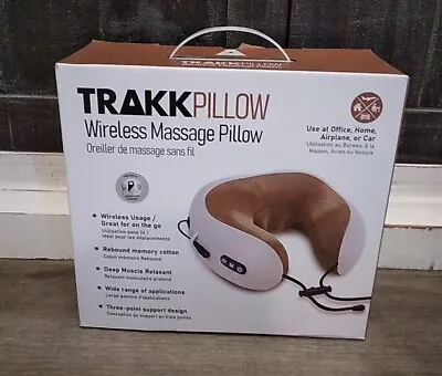 TRAKK PILLOW Neck Wireless Massage Travel Pillow Off White- Black New • $34