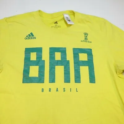 ADIDAS BRASIL BRAZIL NATIONAL SOCCER FIFA WORLD CUP RUSSIA 2018 T SHIRT Mens M • $12.99