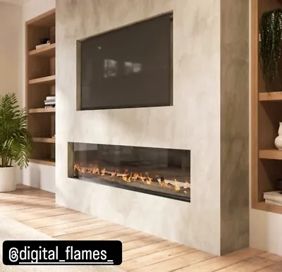 Borderless Full Glass 50 60 72 Inch Led Hd+ Panoramic Media Wall Electric Fire  • £529