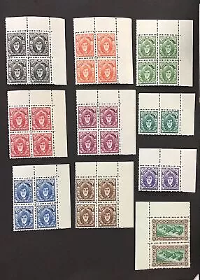 Zanzibar 1952 XF MNH Sc#230-239 Seven Blocks Of 4 And  3 Pairs   (W40) • $18