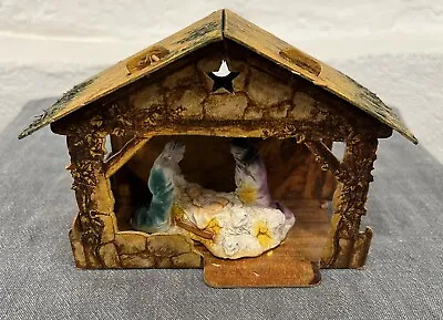 Vintage Woolworth Cardboard Christmas Nativity W/ Stable And Figures • $9.99