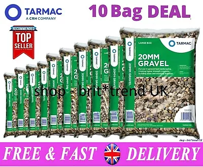 10 X BAGS OF 20MM GARDEN GRAVEL FOR EDGING DRIVEWAY PEA SHINGLE BULK MIX 25KG • £65.19