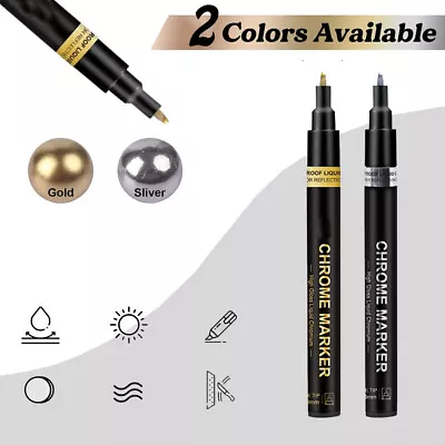 Metallic Liquid Chrome Mirror Marker Pen Waterproof Paint Pen Craftwork DIY Pen • £5.70