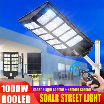 $119.85 • Buy 99000000LM 1000W Outdoor Commercial LED Solar Street Light Parking Lot Road Lamp