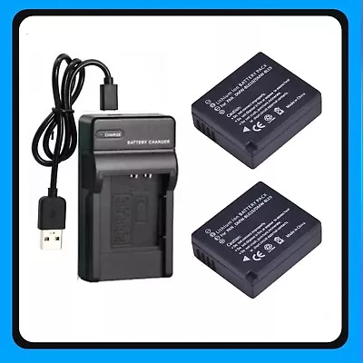 2 Battery +Charger For Panasonic DMW-BLG10E DMW-BLE9E Lumix DC-TZ90 DMC-GX7 GX85 • $39.90