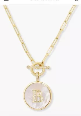 Melinda Maria Love Letters Medallion Necklace Monogram Initial Letter B EUC • $75