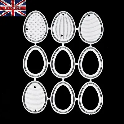 9 Small Easter Egg Metal Cutting Dies Stencils Card Making Paper Crafts J1 • £4.04