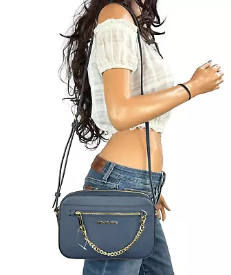 Michael Kors Jet Set Item East West Chain Shoulder Crossbody Bag Dark Navy • $76.80