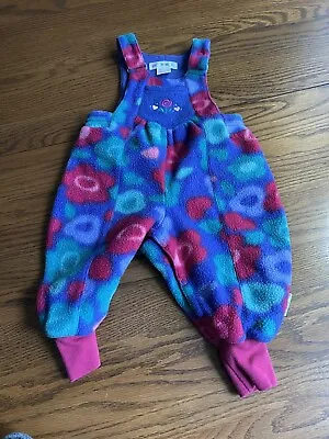 Vtg Gymboree Infant Girls Fleece Bubble Romper Overalls Baby • $24