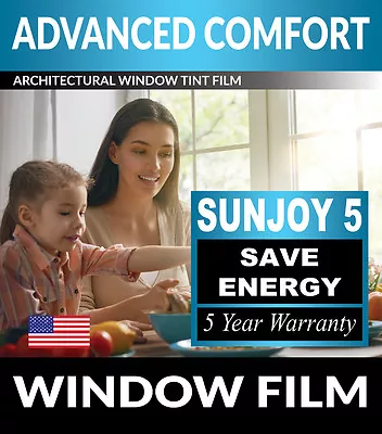 SunJoy 5 One Way Mirror Privacy Home Commercial Window Tint Film Solar UV Heat • $13.33