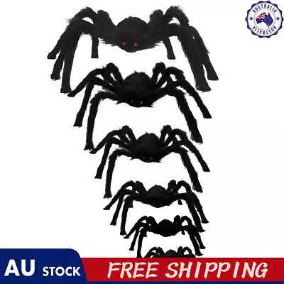 Halloween Spider Black & Hairy - Giant Scary Home Decor Prank Toy Party • $13.09