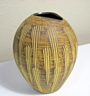 Vintage GERMAN MODERNIST Ceramic Vase Organic Form • $45