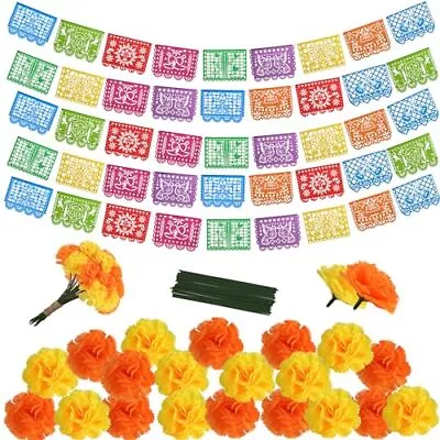 5 Packs Mexican Party Banners Papel Picado Banner Day Of The Dead Decoratio... • $25.29