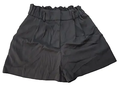 H&M Womens 8 Black High Rise Paperback Tie Waist Shorts With Pockets • $8.99