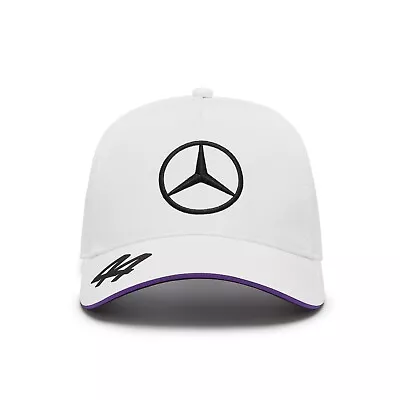 Mercedes AMG Petronas F1 Team Lewis Hamilton Trucker Baseball Cap Hat White 2024 • £42