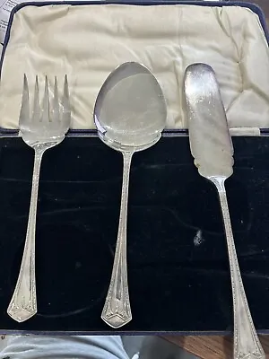 Vintage Walker & Hall Sheffield Serving Trio Cake Spoon Fork Spatula • £19.99