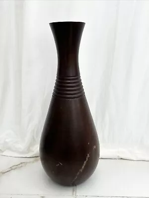 Tall Floor Flower Pot Wooden Vase Home Decor Vintage-H 62 X Base 13cm • £19.99