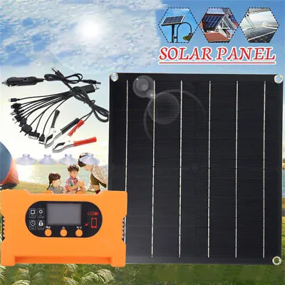 50W Solar Panel 12V Trickle Charger Battery Charger Kit Maintainer Boat Car RV • $31.99