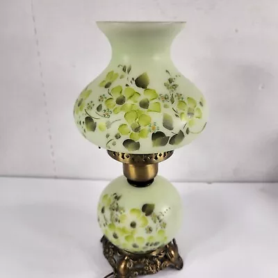 Vintage Gone With The Wind Parlor Lamp 3 Way Small Dainty Petite Green Floral • $99.99