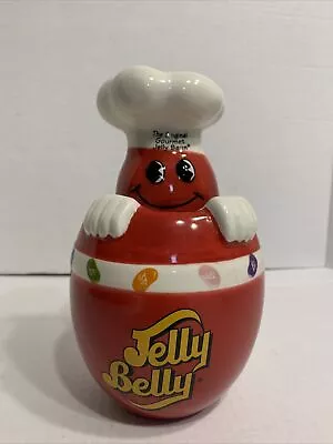 £11.49 • Buy Jelly Belly Gourmet Jelly Bean Jar, Red W/ Chef And Jelly Bean Design Cookie 8”