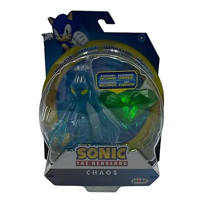 HTF Sonic The Hedgehog Chaos W/ Green Master Emerald 4  Action Figure IN HAND • $34.99
