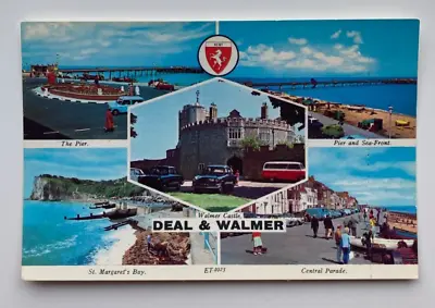 Vintage Colour Postcard Deal & Walmer Castle Pier St Margaret's Bay Seafront • £3.85