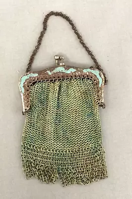 Antique Small Wire Mesh Chainmail Coin Purse Made USA • $28.95