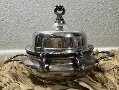 Antique Forbes Silver Co Quadruple Plate Butter Dish/knife • $25