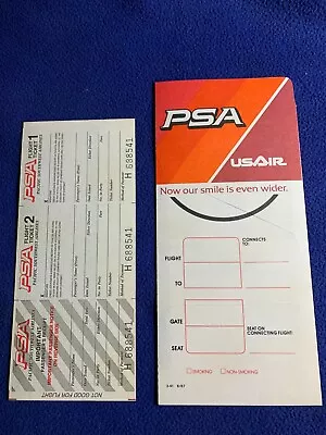 PSA Flight Boarding Pass PACIFIC SOUTHWEST Fly AIR Plane COMMERCIAL AIRLINE New • $17.17