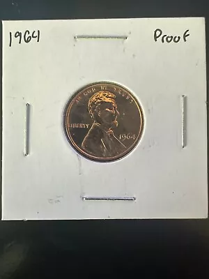 1964  Lincoln Memorial Penny RED GEM PROOF No Mint Mark Gorgeous 60 Years Old • $3