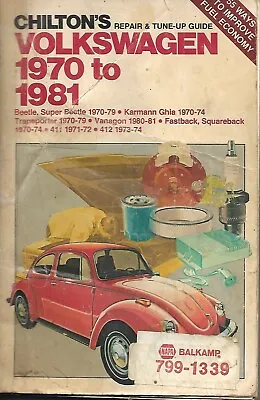 $5.99 • Buy 1981 VW Chilton Service Manual For 1970 To 1981 Models Repair And Tune-up Guide