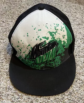 2010 Mountain Dew Baseball/Flat Bill Hat - Black/White/Green Cap Mens Fitted M • $4.49