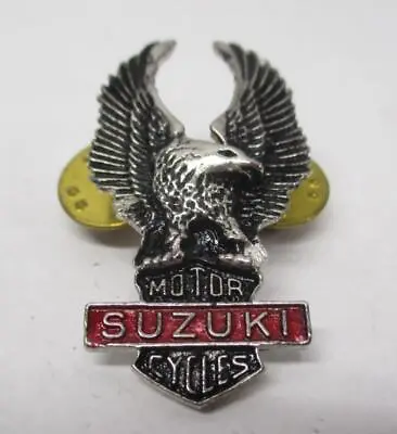Suzuki Silver & Red Motorcycle Bike Cruiser Rider Vest Jacket Eagle Metal Pin • $11.99
