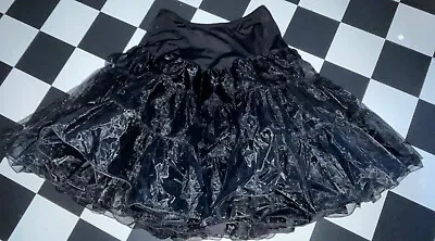 Ladies Size 10-14 Black Tulle Layered Underskirt Flora Elasticated Waist 28-34” • £10