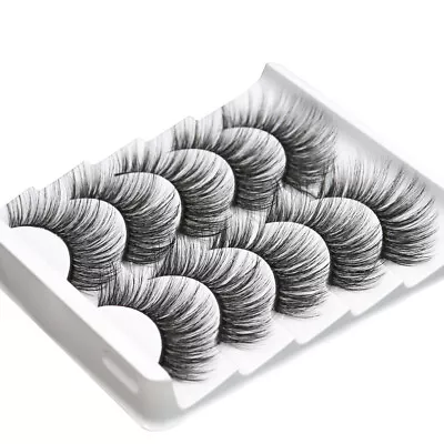 Russian Style Strip Lashes D Curl Mink False Eyelashes Full Curled 10 Pairs UK • £2.99