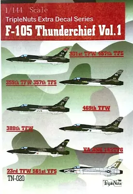 1/144 Decals : F-105 Thunderchief Vol.1 [USAF] #TN-020 : TRIPLE NUTS • $14.95