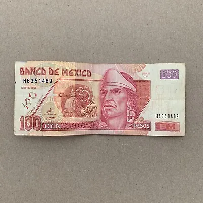 MEXICO 100 PESOS Banknote Year 2000 Old Mexican Currency Paper Money Red Note • $29.95