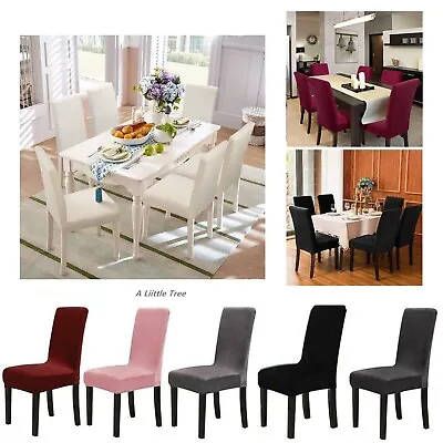 £27.99 • Buy Velvet Stretch Removable Dining Chair Cover Covers Home Seat Slipcover Wedding